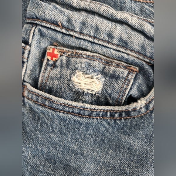 HUDSON DISTRESSED KRISTA SKINNY JEANS - Picture 6 of 10